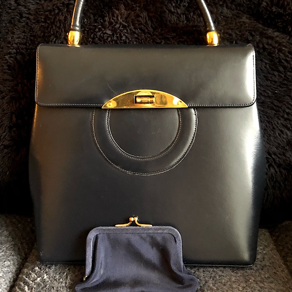 Vintage black leather RONAY Purse
